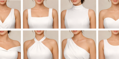 Miniature de l'article 'Quel décolleté choisir pour sublimer votre tenue de soirée ?' - V, carré, bustier… le bon décolleté change tout. Choisissez ...