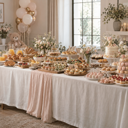 Illustration de l'article : Baby shower : buffet, brunch ou goûter ?
