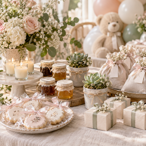Illustration de l'article : Quels cadeaux prévoir pour les invités d’une baby shower ?